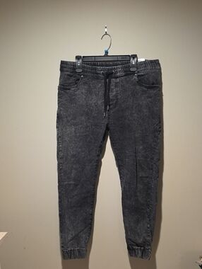 Relaxed Black Washed Jogger Jeans for Men